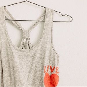 OMT Active Grey/Red “Live Love Lift” Racerback Workout Tank. Size Large